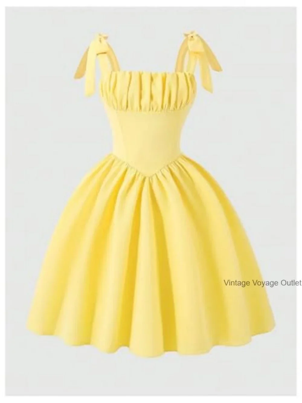 Girl's Bow Tie Shoulder A-Line Dress Sleeveless Smocked Summer